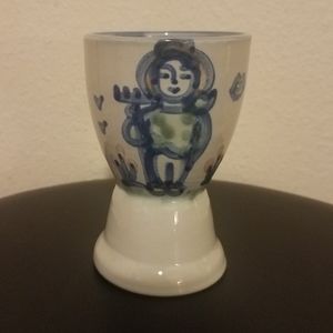 M.A. HADLEY DOUBLE EGG CUP COUNTRY SCENE FARMER ~